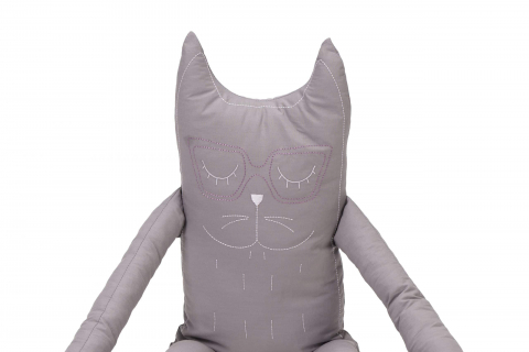 Perna in forma de pisica SomnArt, bumbac, umplutura lavanda, Gri [0]
