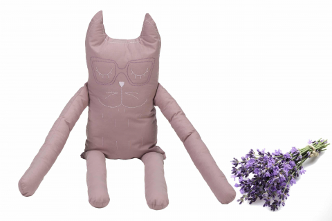 Perna in forma de pisica SomnArt, bumbac, umplutura lavanda, Roz [0]