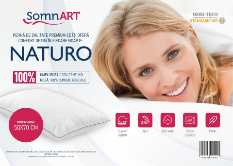Perna Naturo din pene, 50x70, moale [6]