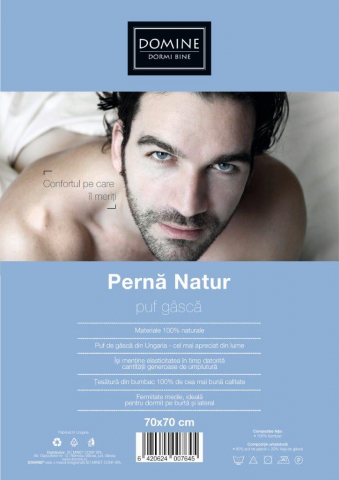 Perna puf gasca Domine 70x70 din bumbac 100% natural, fermitate medie spre tare [6]