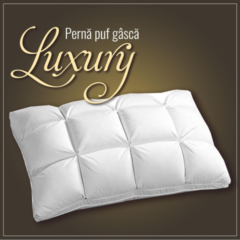 Perne clasice - Perna pentru dormit cu puf de gasca LUXURY 50x70 cm alba