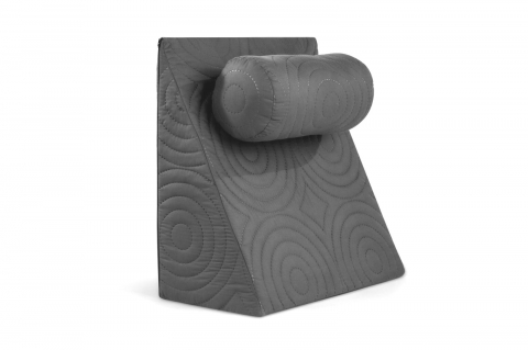 Perne anatomice - Perna Relax TV 60x68x30cm, ortopedica pentru citit, antireflux, cu husa detasabila, confortabila si rezistenta la spalari multiple la 40 grade, Gri