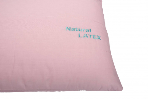 Perna Somnart LATEXCEL, 66x38x14 cm, latex natural, husa bumbac 100%, roz [1]