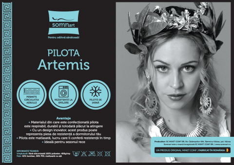 Pilota de iarna matlasata Artemis Somnart, 180x200 cm, policotton imprimat, sezon rece, 400 g/mp [3]