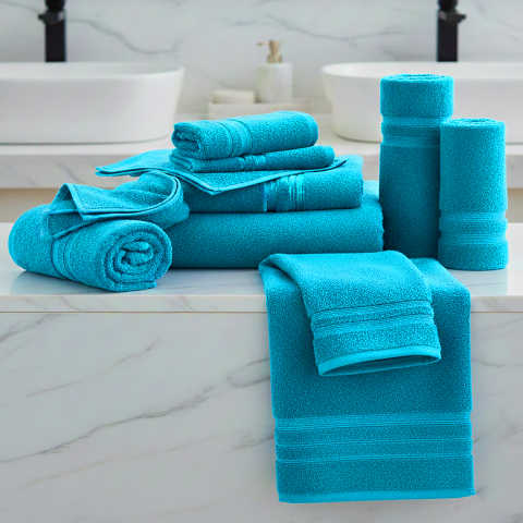 Prosoape bumbac 100% - Prosop baie luxury din bumbac 100%,600g/mp,albastru-G094