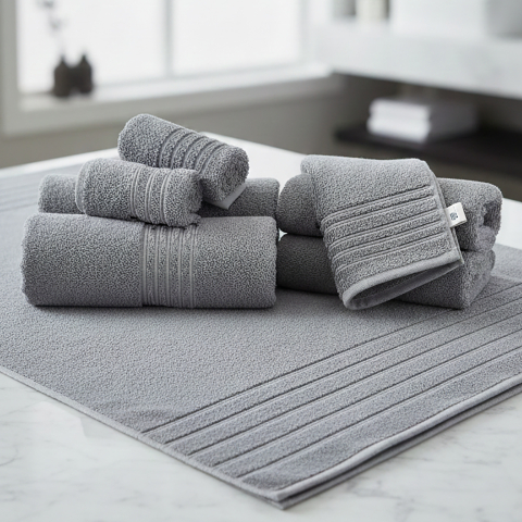Prosoape bumbac 100% - Prosop baie luxury din bumbac 100%,600g/mp,gri-G092