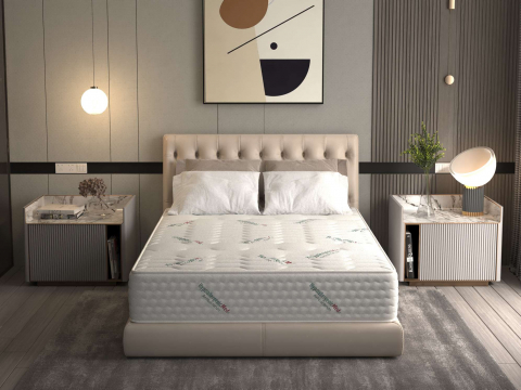 Saltele ortopedice - Saltea cu arcuri Pocket HypoallergenicMed® Safe Relax HoReCa 140x200, înălțime 25 cm, ortopedică, husă tratament antialergic, fermitate mediu-tare