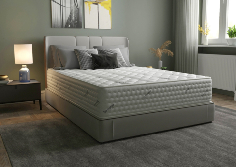 Saltele - Saltea cu arcuri Pocket Somnomed Comfort Fit HoReCa 120x200, înălțime 30 cm, spumă cu memorie, husa tratament antiacarieni, fermitate mediu-tare