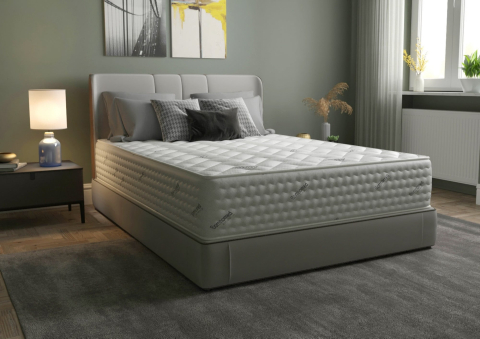 Saltele - Saltea cu arcuri Pocket Somnomed Comfort Fit HoReCa 120x200, înălțime 30 cm, spumă cu memorie, husa tratament antiacarieni, fermitate mediu-tare