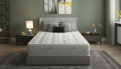 Saltele cu arcuri - Saltea cu arcuri Pocket Somnomed Comfort Fit HoReCa 90x200, înălțime 30 cm, spumă cu memorie, husa tratament antifungic, fermitate mediu-tare