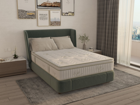 Saltea cu memorie si arcuri Bambus Super Confort Pocket Multilayer 180x200, inaltime 25 cm, husa matlasata, sistem 3D, manere, fermitate medie [2]