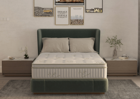 Saltea cu memorie si arcuri Bambus Super Confort Pocket Multilayer 90x200, inaltime 25 cm, husa matlasata, sistem 3D, manere, fermitate medie [3]