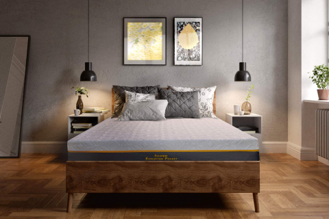 Saltele cu arcuri - Saltea cu memorie și arcuri individuale Somnexpert Silver Evolution Pocket Spring 90x200, înălțime 24 cm, husă detașabilă, fermitate medie