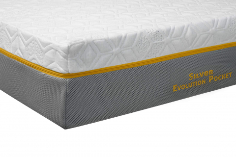 Saltea cu memorie și arcuri individuale Somnexpert Silver Evolution Pocket Spring 90x200, înălțime 24 cm, husă detașabilă, fermitate medie [5]