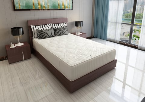 Saltele - Saltea cu memorie si arcuri Silver Evolution Pocket Spring, Horeca, 120x200, inaltime 30 cm, husa tricot Silver, fermitate ridicata