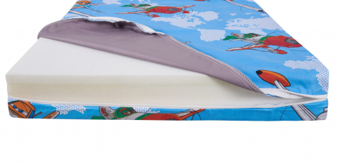 Saltea cu memorie Somnart Memory 60x120, înălțime 10 cm, pentru bebeluși și copii, husă impermeabilă, fermitate medie, model aviator [3]