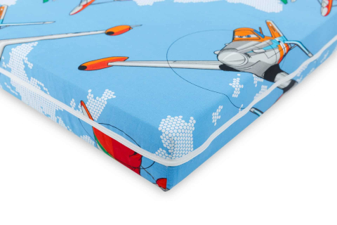 Saltea cu memorie Somnart Memory 60x120, înălțime 10 cm, pentru bebeluși și copii, husă impermeabilă, fermitate medie, model aviator [9]