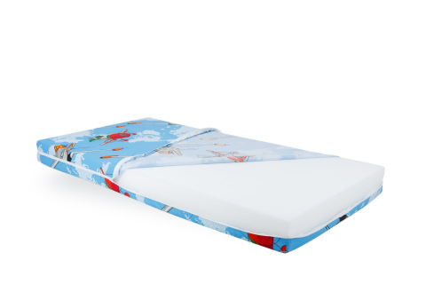 Saltea cu memorie Somnart Memory 60x120, înălțime 10 cm, pentru bebeluși și copii, husă impermeabilă, fermitate medie, model aviator [8]