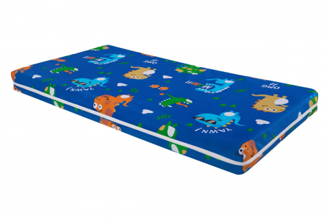Saltele impermeabile - Saltea cu memorie Somnart Memory 60x120, înălțime 10 cm, pentru bebeluși și copii, husă impermeabilă, fermitate medie, model dinozauri