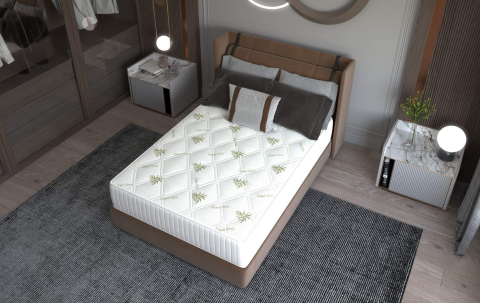 Saltea cu memorie Somnart Memory Ultimate 90x200, înălțime 24 cm, husă cu Aloe Vera, cu mânere, fermitate mare [2]