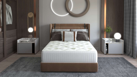 Saltele cu memorie - Saltea cu memorie Somnart Memory Ultimate 90x200, înălțime 24 cm, husă cu Aloe Vera, cu mânere, fermitate mare