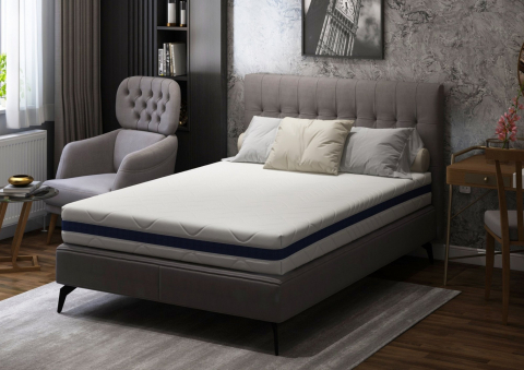 Saltele - Saltea cu memorie Somnart Optimax Memory 90x190, inaltime 18cm, husa 3D detasabila si lavabila, rulata, cu manere, fermitate medie