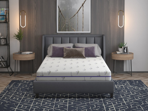 Saltele ortopedice - Saltea cu memorie Somnexpert Lavanda 140x200, înălțime 16 cm, ortopedică, husă tratată cu lavandă, lavabilă, cu fermoar, rulată, fermitate medie