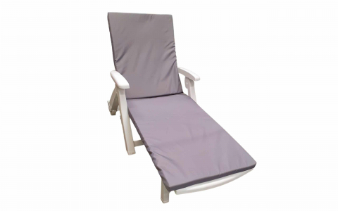 Saltele pentru sezlong - Saltea cu spumă poliuretanică Somnart 60x190, înălțime 4.5 cm, pentru șezlong, doua segmente, husă impermeabilă, culoare gri