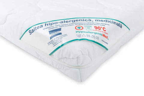 Saltea cu spumă poliuretanică Somnart HypoallergenicMed 70x140, înălțime 10 cm, ortopedică, pentru bebeluși și copii, husă detașabilă, fermitate medie [6]