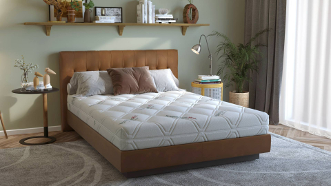 Saltea cu spumă poliuretanică Somnart HypoallergenicMed Antibacteria, 140x200, înălțime 18 cm, antibacterii, husă detașabilă cu fermoar, fermitate medie [1]