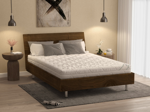 Saltele - Saltea cu spumă poliuretanică Somnart HypoallergenicMed Bumbac 80x190, înălțime 16 cm, hipoalergenică, husă cu fermoar, rulată, fermitate medie