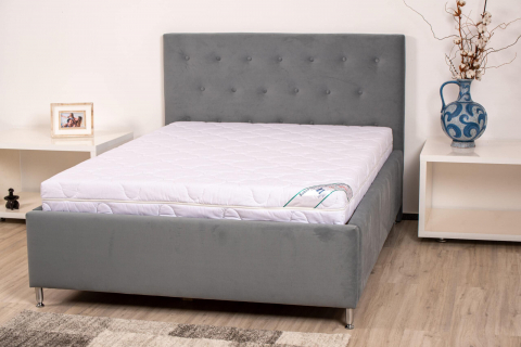 Saltea cu spumă poliuretanică Somnart HypoallergenicMed Bumbac 90x200, înălțime 16 cm, hipoalergenică, husă cu fermoar, rulată, fermitate medie [10]