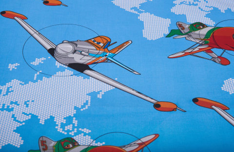 Saltea cu spumă poliuretanică Somnart Ortopedică 60x120, înălțime 10 cm, pentru bebeluși și copii, husă impermeabilă, fermitate medie, model aviator [4]