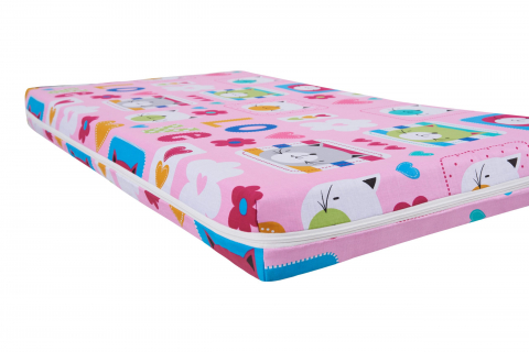 Saltea cu memorie Somnart Memory 70x140, înălțime 10 cm, pentru bebeluși și copii, husă impermeabilă, fermitate medie, model flori [1]