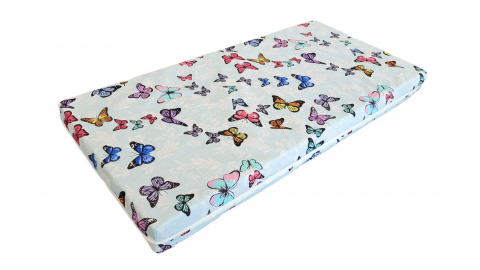 Saltele cu spuma - Saltea cu spumă poliuretanică Somnart Ortopedică 60x120, înălțime 10 cm, pentru bebeluși și copii, husă impermeabilă, fermitate medie, model fluturi
