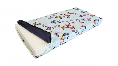 Saltea cu memorie Somnart Memory 60x120, înălțime 10 cm, pentru bebeluși și copii, husă impermeabilă, fermitate medie, model fluturi [4]