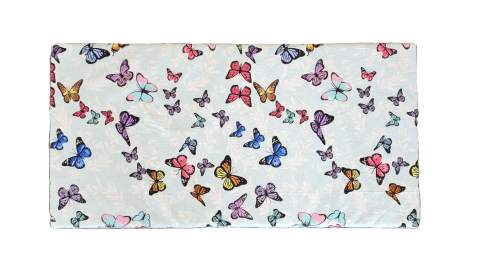 Saltea cu spumă poliuretanică Somnart Ortopedică 70x140, înălțime 10 cm, pentru bebeluși și copii, husă impermeabilă, fermitate medie, model fluturi [4]