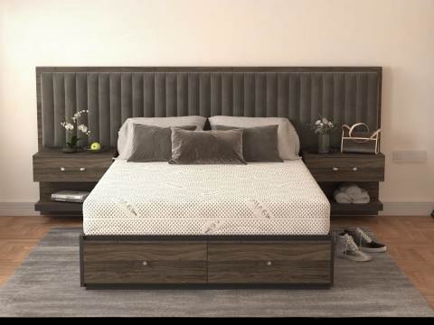 Saltele ortopedice - Saltea cu spuma poliuretanica Somnexpert Silver FORTE, 140x200, inaltime 20 cm, ortopedica, husa ioni argint lavabila, manere, fermitate mare