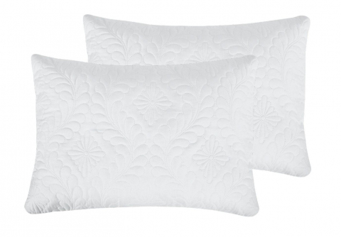 Set 2 Perne 50x70 Somnart Belina, microfibra, lavabile la masina, vidat, alb [1]