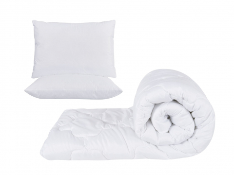 Pilote - Set alb, pilota 180x200cm 250gsm + 2 perne albe matlasate 50x70cm