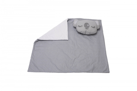 Mama si copilul - Set paturica 100x110 cm brodata + perna Urs Koala