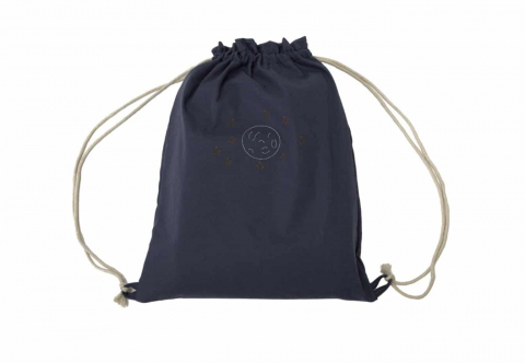 Set paturica + perna + rucsac SomnArt, cu broderie, din in, Albastru [1]