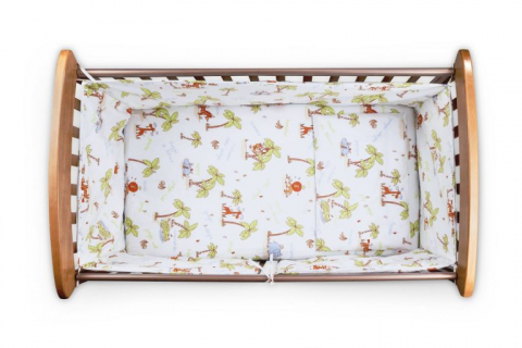 Set patut bebe, Somnart, cearceaf cu elastic pentru saltea 60x120x10, pernuta 37×55, pilota 100×105, aparatori 180x45, model Jungle [4]