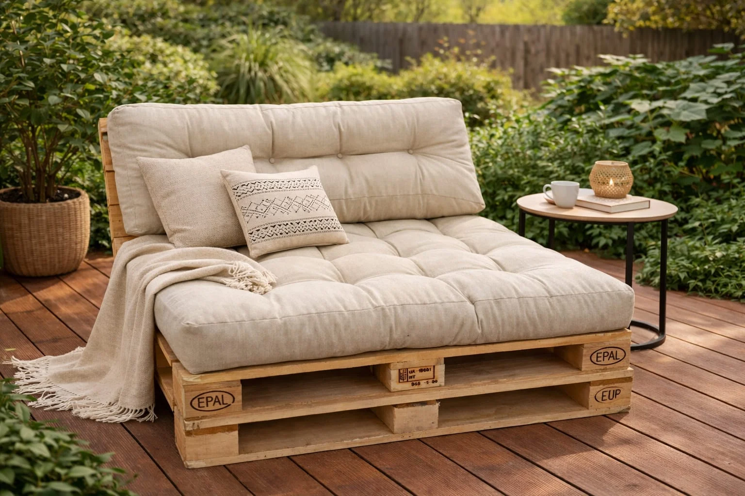 Saltele - Set perne gradina Pallet Soft Seating - Crem