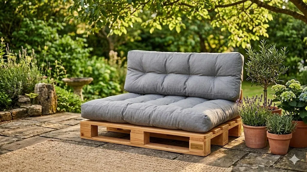 Saltele pentru mobilier paleti - Set perne gradina Pallet Soft Seating - Gri