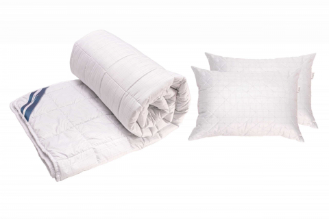 Set pilota 180x200 cm, 300 g si 2 perne 50x70 cm Somnart, microfibra matlasata, cu fibre de carbon [0]