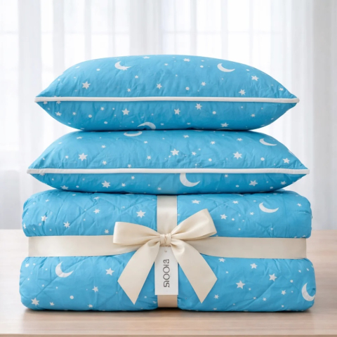 Set pilota si perne - Set pilota 200x215cm 370g cu 2 perne 50x70,bleu- PLT35