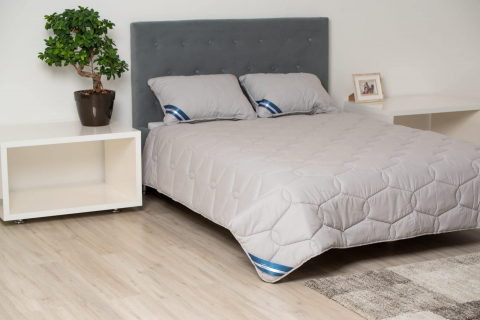Pilote - Set Pilota bumbac Somnart Bella 150x200cm 200g model biscuite + 1 perna bumbac Somnart Bella, 50x70cm, Gri