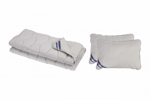 Set Pilota bumbac Somnart Bella 180x200cm 200g model biscuite + 2 perne bumbac Somnart Bella, 50x70cm, Gri [1]