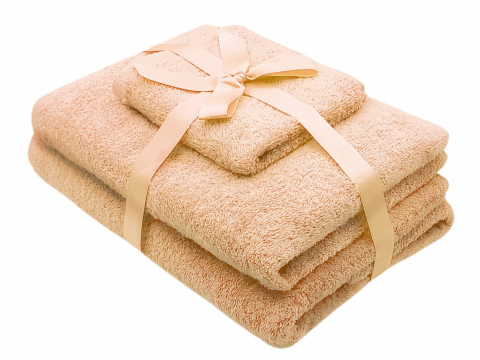 Articole baie - Set prosoape 3 piese 500 gsm (fata, maini, corp) Crem , SomnART